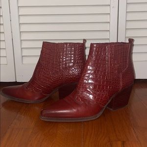 Sam Edelman red western ankle boots